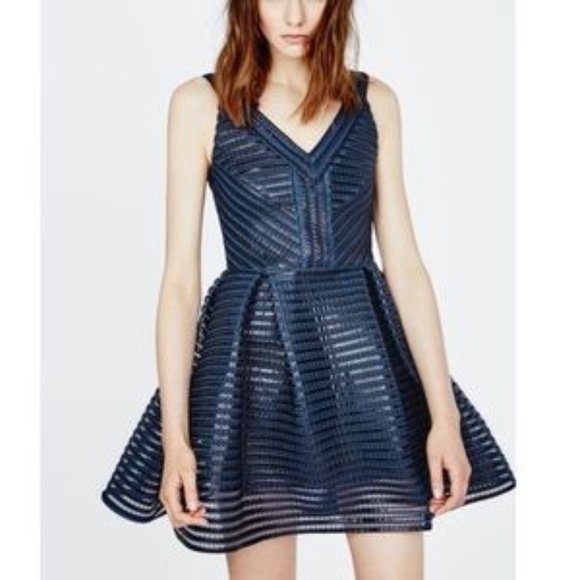Maje Dresses & Skirts - MAJE Rayure Striped-Mesh Dress Size 1 XS S